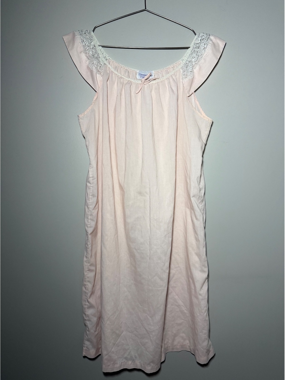 Vintage Carriage Court Soft Lace-Trim Nightdress Light Pink